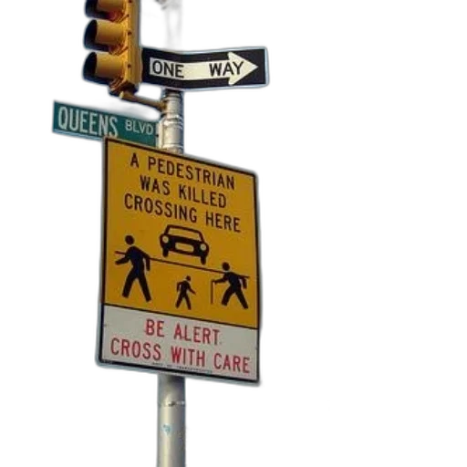 concept art, city street, sign, intersection, queens, new, york, warns transparent PNG cut-out