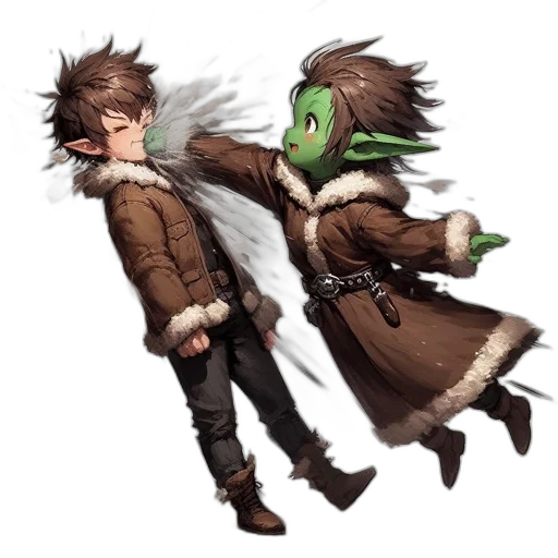 jacket, creature, mask, staff, pixel art, concept art, fantasy art, watercolor transparent PNG cut-out