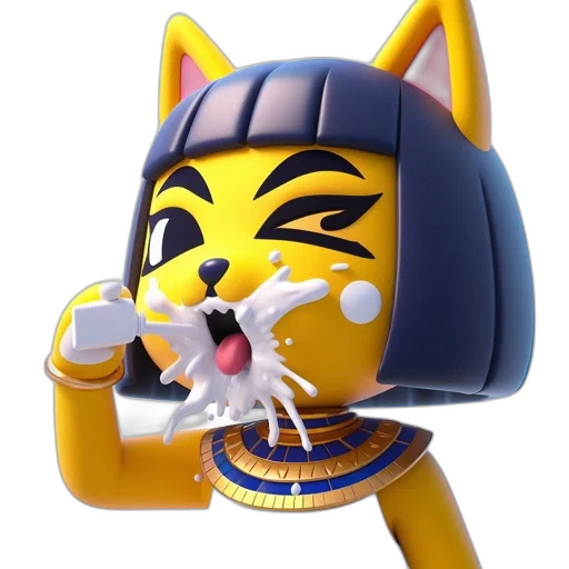 mask, staff, animal, 3d render, concept art, pixel art, anime, anthropomorphic transparent PNG cut-out