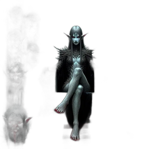 creature, mask, staff, concept art, fantasy art, pixel art, 3d render, fog transparent PNG cut-out