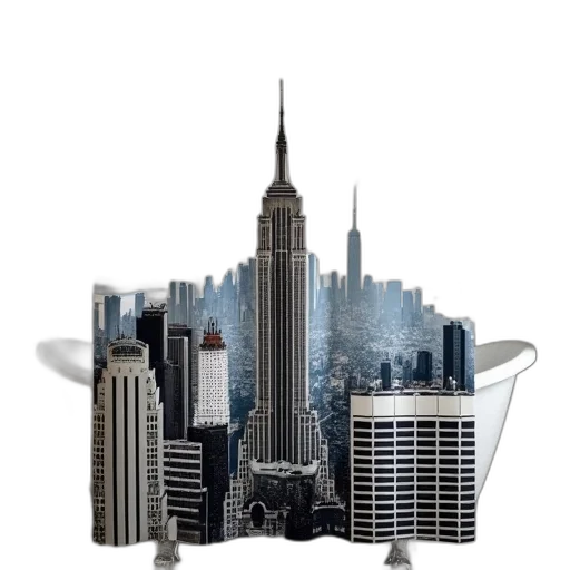 building, furniture, 3d render, photorealistic, concept art, fog, city street, earth tones transparent PNG cut-out