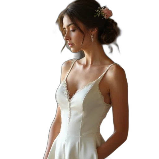 dress, jewelry, photorealistic, oil painting, bride, toast, serving, service transparent PNG cut-out