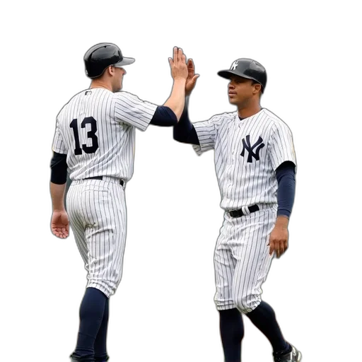 two, yankees, players, field transparent PNG cut-out
