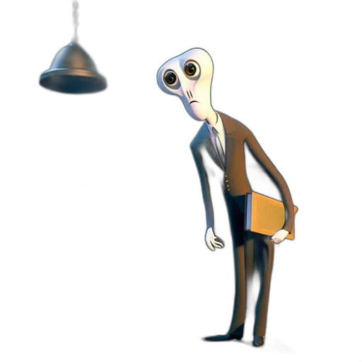 staff, robot, creature, jacket, concept art, 3d render, cartoon, outer space transparent PNG cut-out