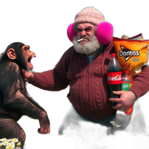 food, animal, creature, concept art, photorealistic, 3d render, man, stands transparent PNG cut-out