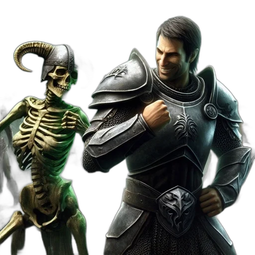 concept art, 3d render, fantasy art, monochrome, mystic, landscape, hero, clad transparent PNG cut-out