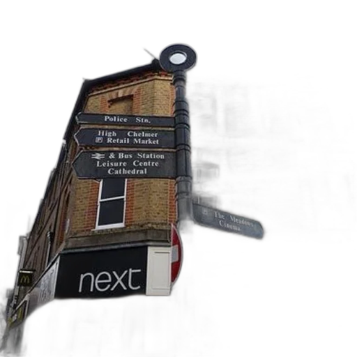 building, staff, 3d render, concept art, photorealistic, city street, street, sign transparent PNG cut-out
