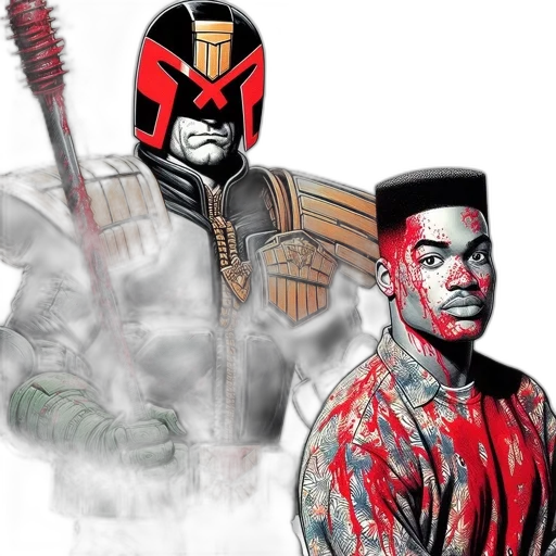 comic book art, concept art, two, individuals, depicted, costumed, character, resembling transparent PNG cut-out