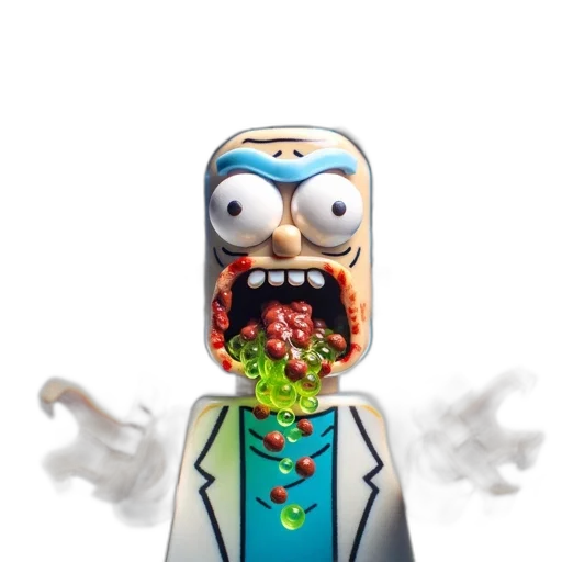 robot, food, staff, concept art, 3d render, pixel art, cartoon, lego transparent PNG cut-out