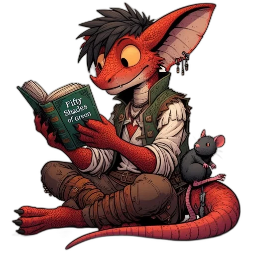 dragon, jacket, staff, fantasy art, concept art, pixel art, comic book art, red transparent PNG cut-out