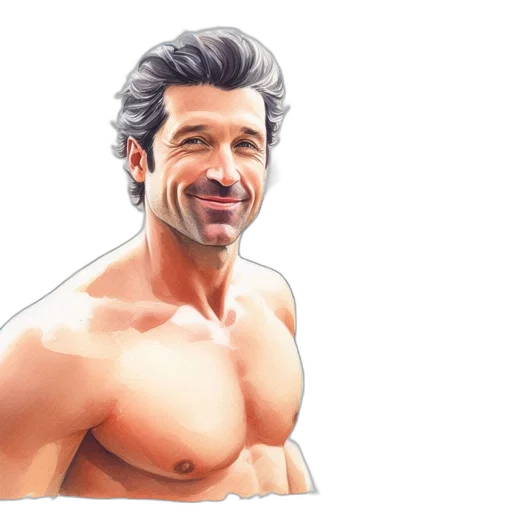 hair, face, photorealistic, cartoon, watercolor, concept art, man, dark transparent PNG cut-out