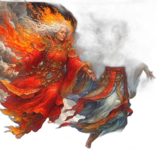 dragon, dress, fantasy art, concept art, photorealistic, comic book art, fire, red transparent PNG cut-out