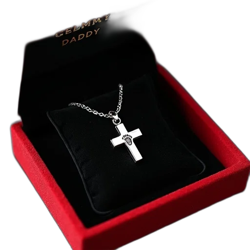 jewelry, crown, silver, cross, pendant, small, footprint, design transparent PNG cut-out