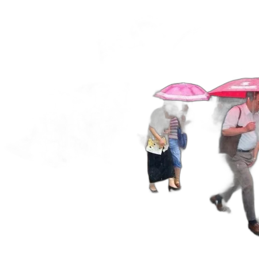 umbrella, hat, staff, mask, 3d render, concept art, photorealistic, vaporwave transparent PNG cut-out