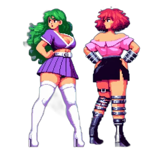 dress, pixel art, concept art, vaporwave, cyberpunk, green, neon, monochrome transparent PNG cut-out