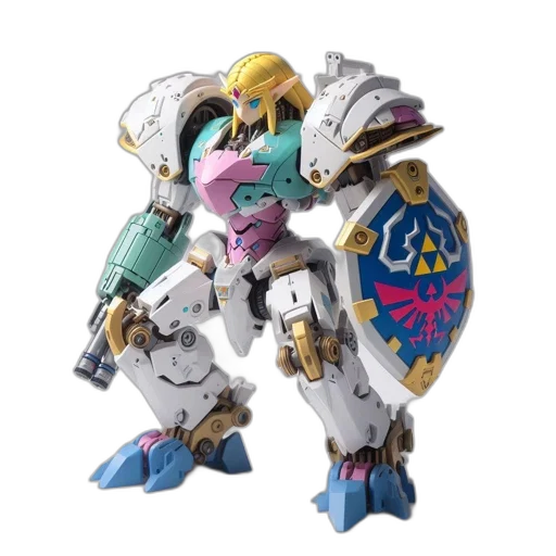 robot, weapon, dragon, vaporwave, concept art, 3d render, pastel, image transparent PNG cut-out