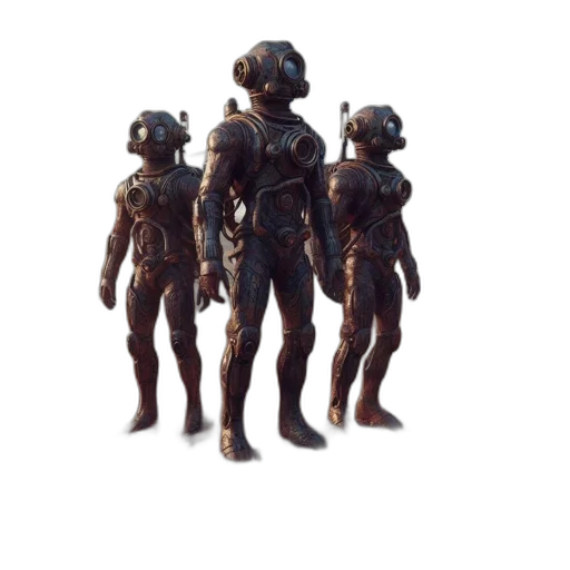 robot, creature, concept art, 3d render, pixel art, fantasy art, outer space, dark transparent PNG cut-out