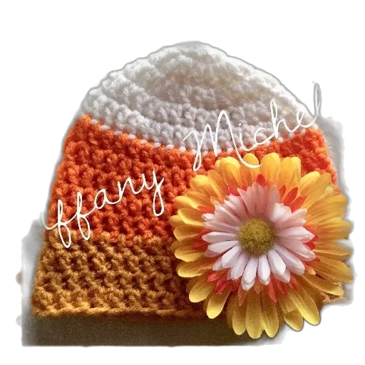 hat, crown, flower, jewelry, colorful, crocheted, candy, corn transparent PNG cut-out