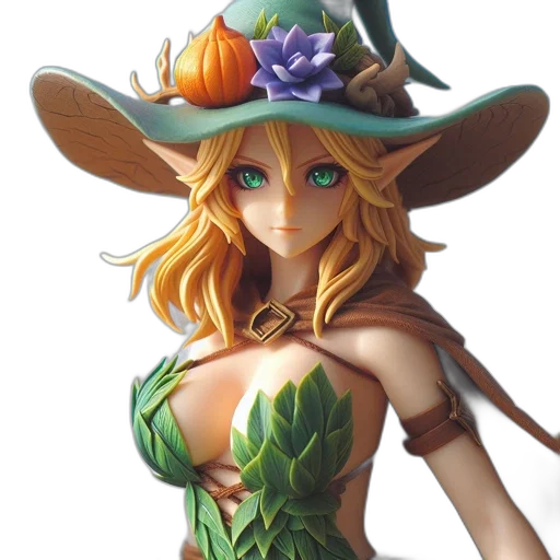 hat, staff, dress, crown, fantasy art, concept art, pixel art, anime transparent PNG cut-out