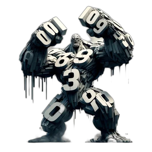 robot, weapon, concept art, 3d render, comic book art, pixel art, monochrome, imposing transparent PNG cut-out