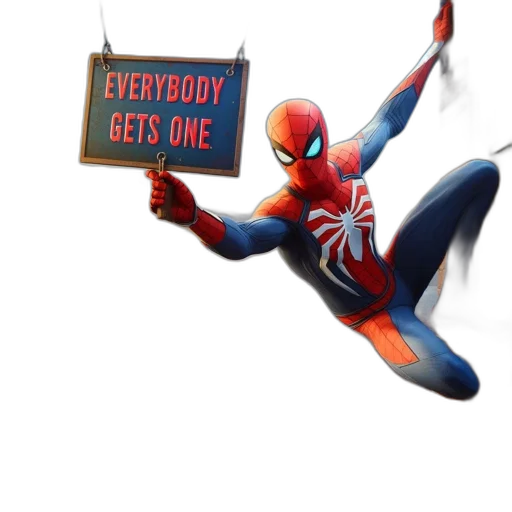concept art, 3d render, comic book art, spider-man, swings, amidst, sunlit, cityscape transparent PNG cut-out