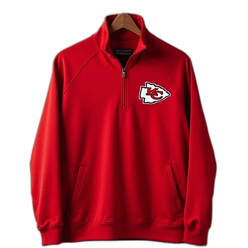 jacket, red, kansas, chiefs, nfl, antigua, half, zip transparent PNG cut-out