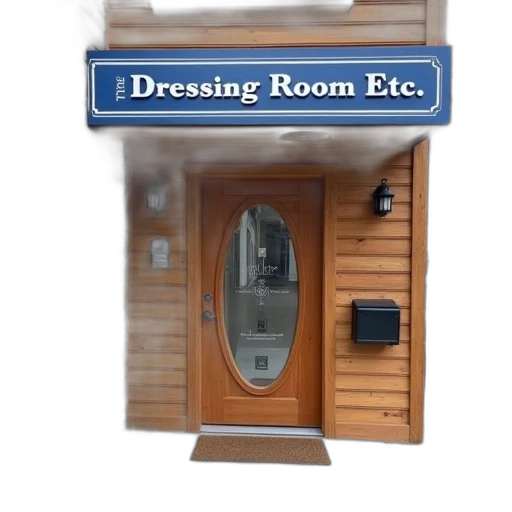 dress, furniture, building, 3d render, concept art, exterior, sign, reads transparent PNG cut-out