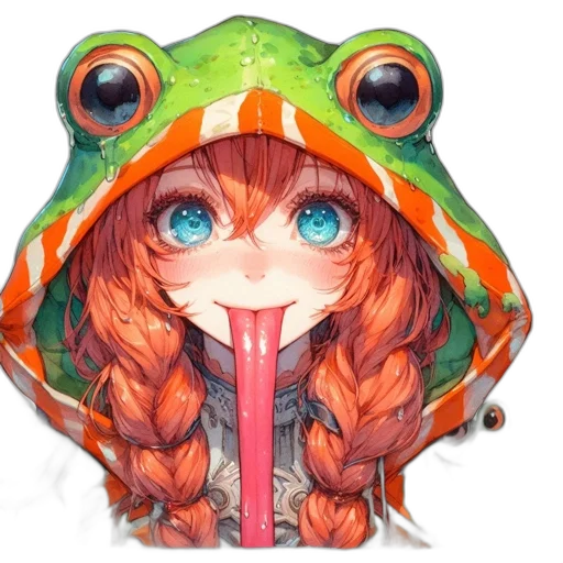 hat, dragon, creature, face, anime, watercolor, fantasy art, pixel art transparent PNG cut-out