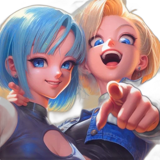 concept art, anime, 3d render, comic book art, underwater, blue, two, animated transparent PNG cut-out