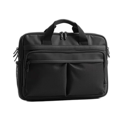 black, gray, laptop, case, zipper, closure, handle, top transparent PNG cut-out