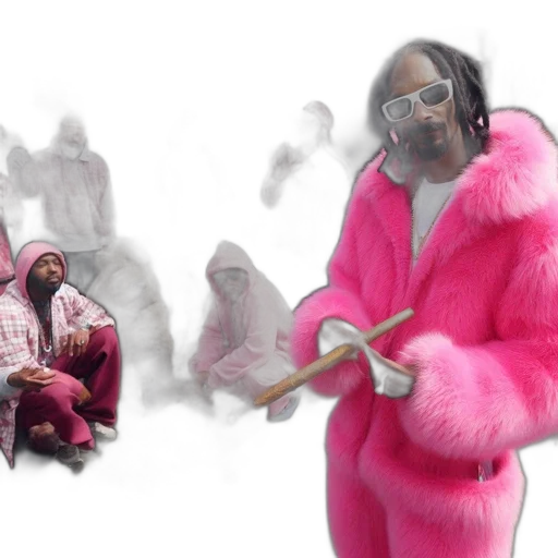 jacket, vaporwave, man, pink, fur, coat, large, sunglasses transparent PNG cut-out