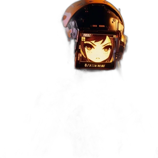 mask, face, robot, hat, anime, concept art, pixel art, photorealistic transparent PNG cut-out