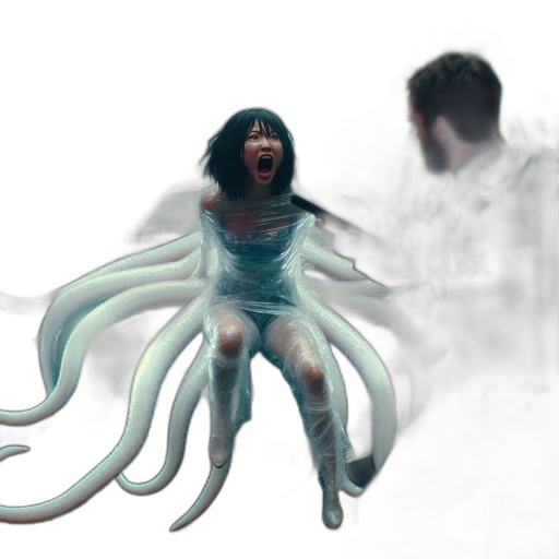 creature, hair, animal, concept art, 3d render, comic book art, fantasy art, underwater transparent PNG cut-out