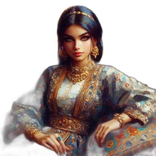 jewelry, dress, crown, face, fantasy art, photorealistic, oil painting, concept art transparent PNG cut-out