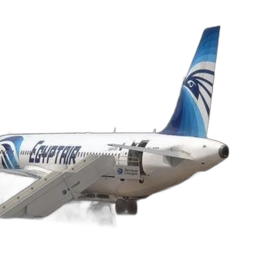 egyptair, airplane, parked, airport, gate, stairs, attached transparent PNG cut-out