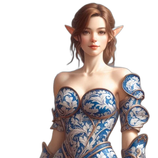 dress, dragon, jewelry, fantasy art, concept art, photorealistic, 3d render, blue transparent PNG cut-out