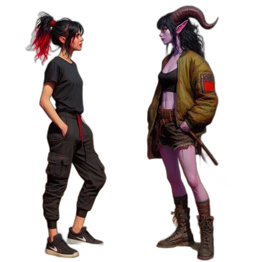 concept art, cyberpunk, 3d render, fantasy art, dark, neon, colorful, red transparent PNG cut-out