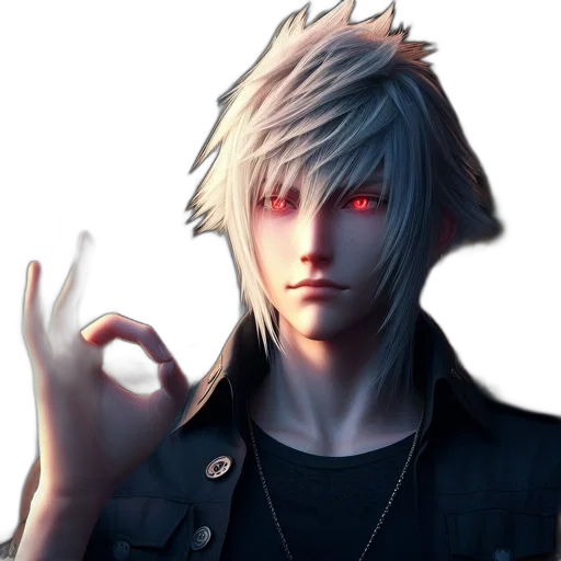face, jacket, weapon, concept art, 3d render, pixel art, anime, dark transparent PNG cut-out