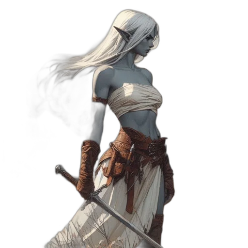 sword, staff, weapon, dress, fantasy art, concept art, comic book art, pixel art transparent PNG cut-out