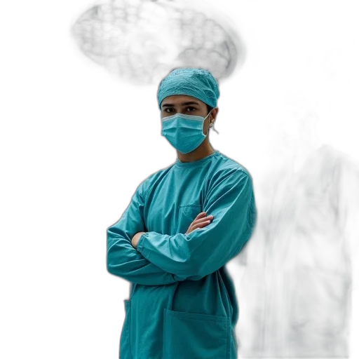 staff, mask, photorealistic, fog, group, medical, professionals, including transparent PNG cut-out