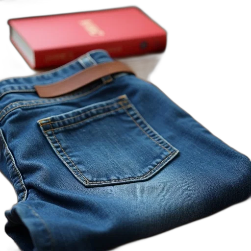 jacket, shoes, dress, 3d render, pair, blue, jeans, laid transparent PNG cut-out