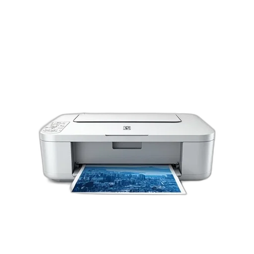 robot, white, canon, printer, blue, image, cityscape, paper transparent PNG cut-out