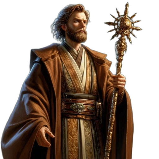 staff, sword, concept art, fantasy art, individual, long, hair, beard transparent PNG cut-out