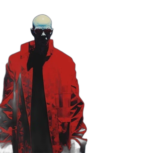 jacket, mask, face, concept art, cyberpunk, 3d render, photorealistic, red transparent PNG cut-out