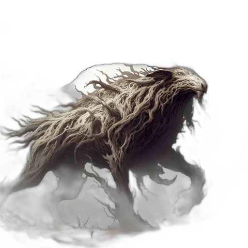 hair, creature, dragon, animal, concept art, fantasy art, photorealistic, 3d render transparent PNG cut-out