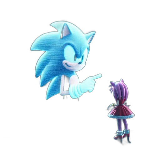 creature, animal, hair, concept art, pixel art, 3d render, vaporwave, blue transparent PNG cut-out