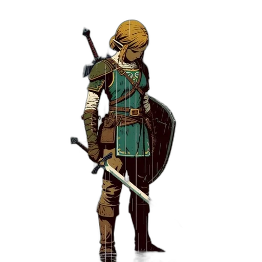 sword, staff, weapon, concept art, fantasy art, pixel art, 3d render, golden transparent PNG cut-out