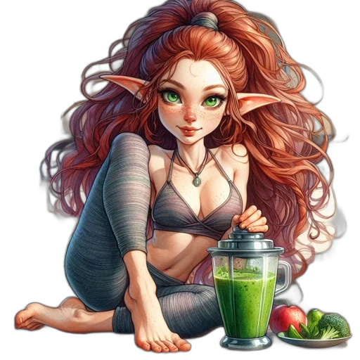 food, fantasy art, concept art, pixel art, watercolor, green, illustrated, portrait transparent PNG cut-out