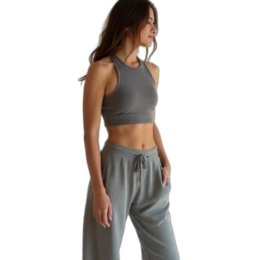monochrome, earth tones, young, woman, wearing, women, momentum, pants transparent PNG cut-out