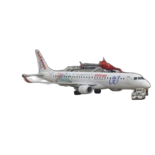 3d render, aireuropa, airplane, parked transparent PNG cut-out